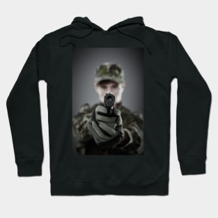 Military guy shooting Hoodie